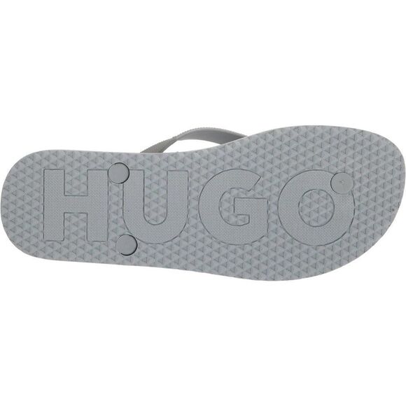 HUGO Men\'s Big Logo Print Flip Flops Slide Slippers Ice Blue Size 12/13 NWT main image 6